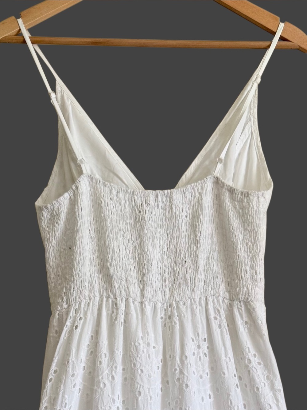 SIMPLEE 100% Cotton Feminine Flattering Dainty Timeless Eyelet Midi Dress Size M - Picture 7 of 9